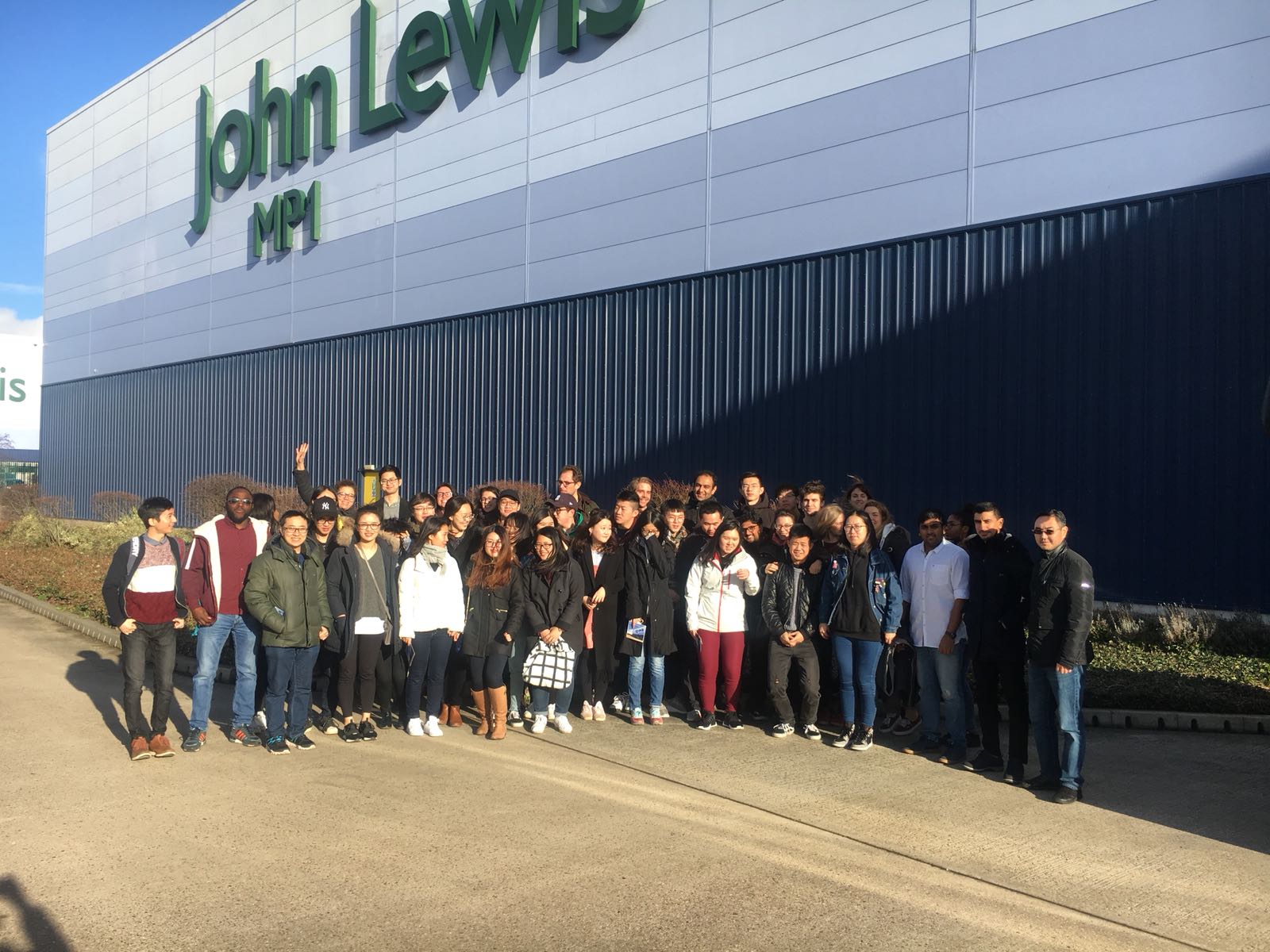 John Lewis warehouse visit group photo