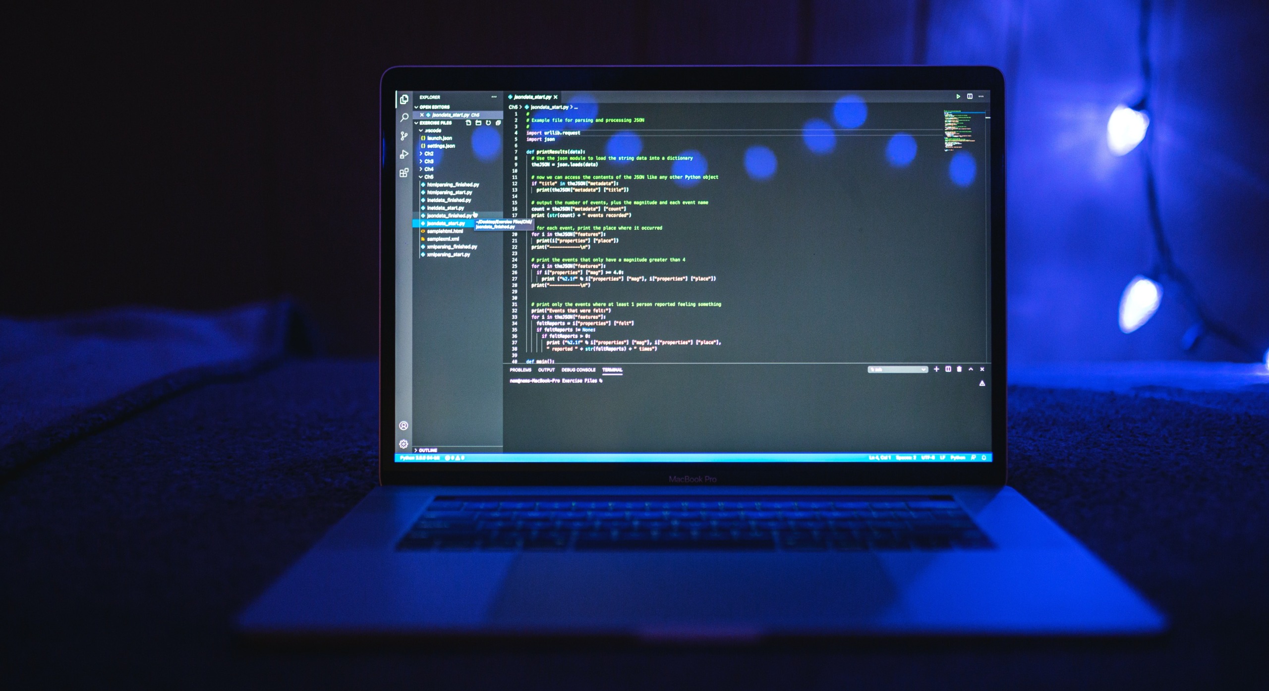 Computer programming screen