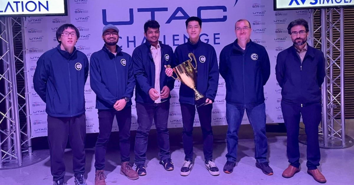 Cranfield Connected and Autonomous Vehicle Engineering (CAVE) MSc students who took part in the UTAC challenge